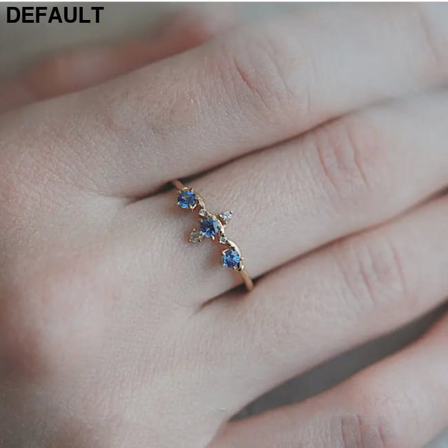 925 Sterling Silver Blue Zircon Crown Finger Ring Simple Bracelets Rings
