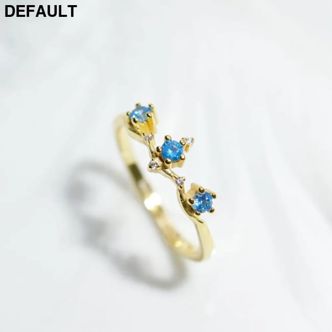 925 Sterling Silver Blue Zircon Crown Finger Ring Simple Bracelets Rings