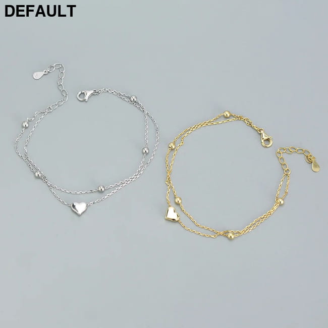 925 Sterling Silver Double Layer Heart-shaped Bracelet Bracelets Best Selling Products