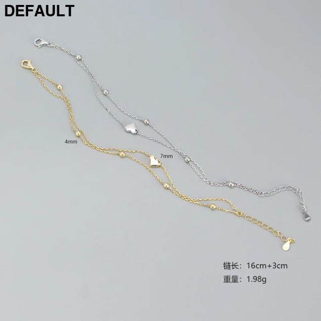 925 Sterling Silver Double Layer Heart-shaped Bracelet Bracelets Best Selling Products
