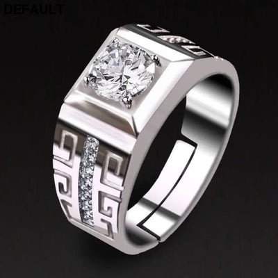 925 Sterling Silver fine big Crystal Open Rings For Man Women Fashion Party wedding party designer jewelry Charms