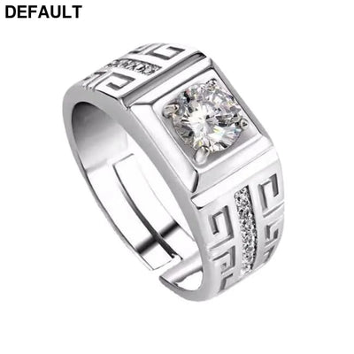 925 Sterling Silver fine big Crystal Open Rings For Man Women Fashion Party wedding party designer jewelry Charms