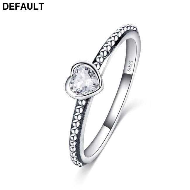 925 Sterling Silver Love Heart Romantic Ring Rings