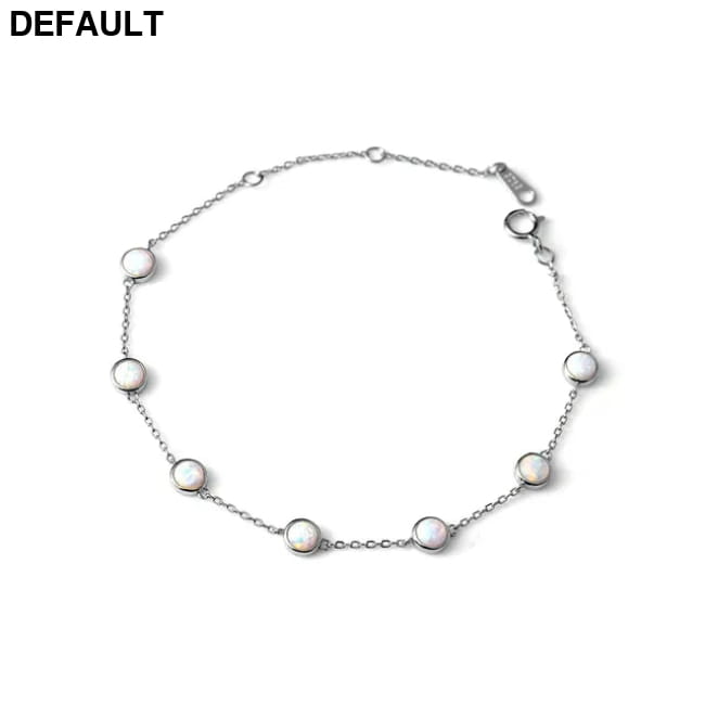 925 Sterling Silver Retro Seven Opal Bracelet Light Luxury / 15cmx3cm Bracelets