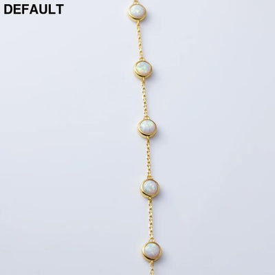 925 Sterling Silver Retro Seven Opal Bracelet Light Luxury Chain Fine Jewelry Wedding Party Gift Bracelets