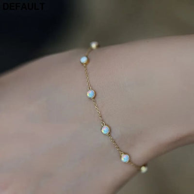925 Sterling Silver Retro Seven Opal Bracelet Light Luxury Chain Fine Jewelry Wedding Party Gift Bracelets