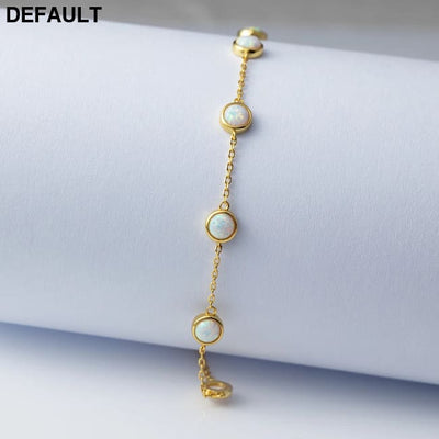 925 Sterling Silver Retro Seven Opal Bracelet Light Luxury Chain Fine Jewelry Wedding Party Gift Bracelets