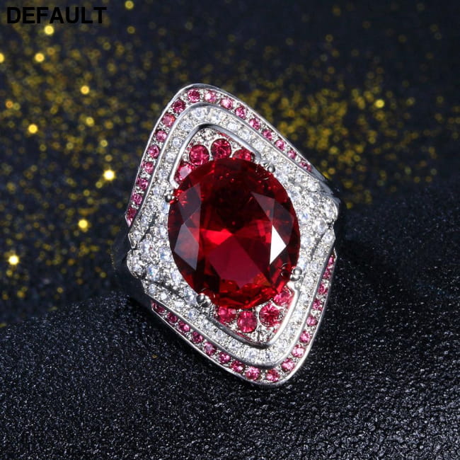 925 Sterling Silver Ring With Ruby Stones For Women Vintage Rings