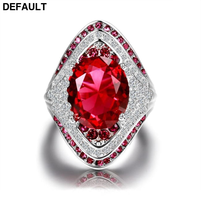 925 Sterling Silver Ring With Ruby Stones For Women Vintage Rings