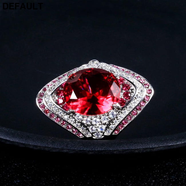 925 Sterling Silver Ring With Ruby Stones For Women Vintage Rings