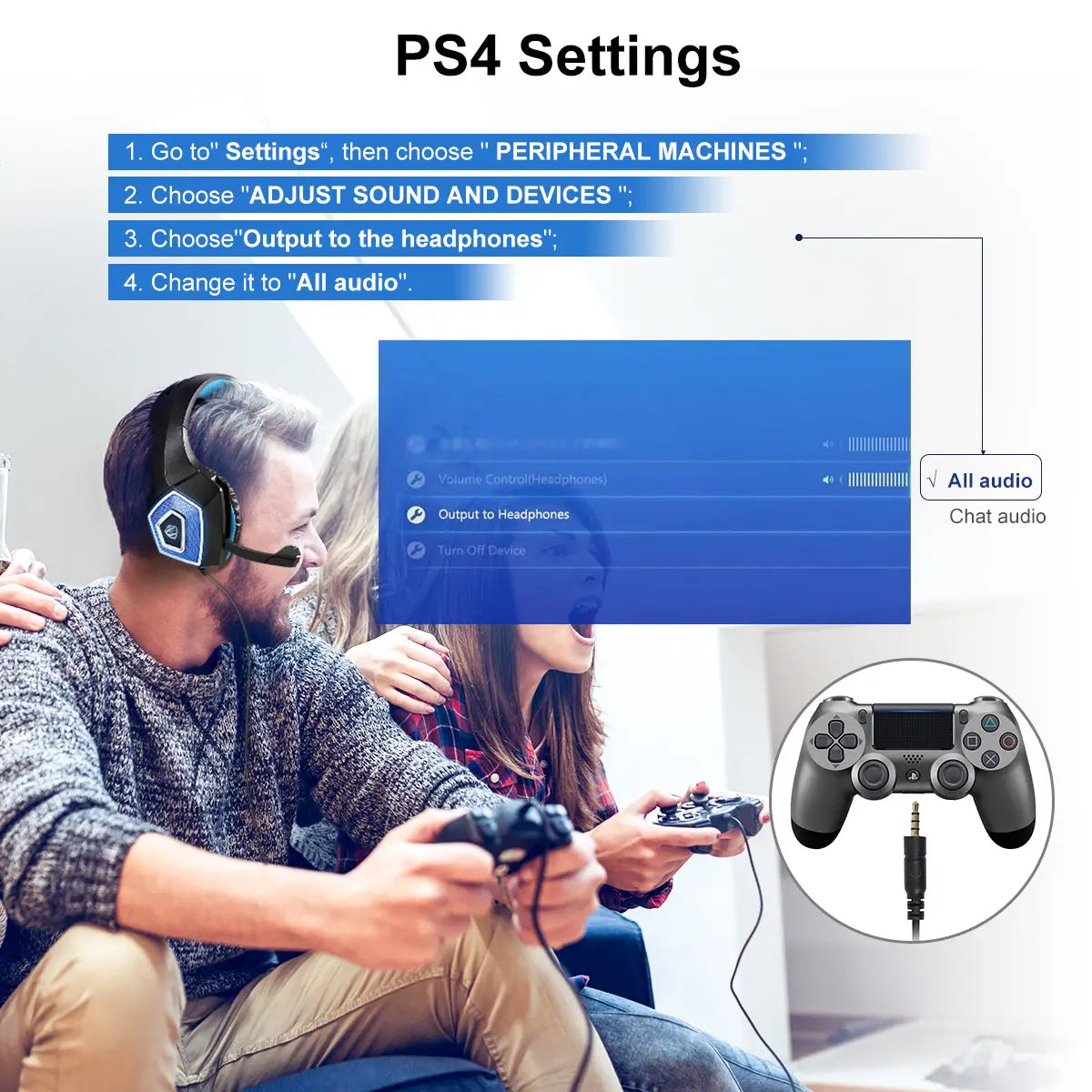 Head mounted gaming headphones colorful RGB wired computer game controller