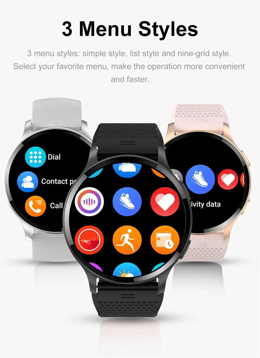 Men and women waterproof bluetooth call smart watch heart rate blood oxygen all day detection 15 kinds of sports push