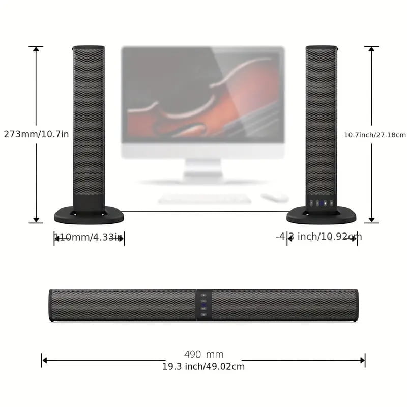 2-in-1 Soundbar For The Living Room Home Bluetooth Speaker With Built-in