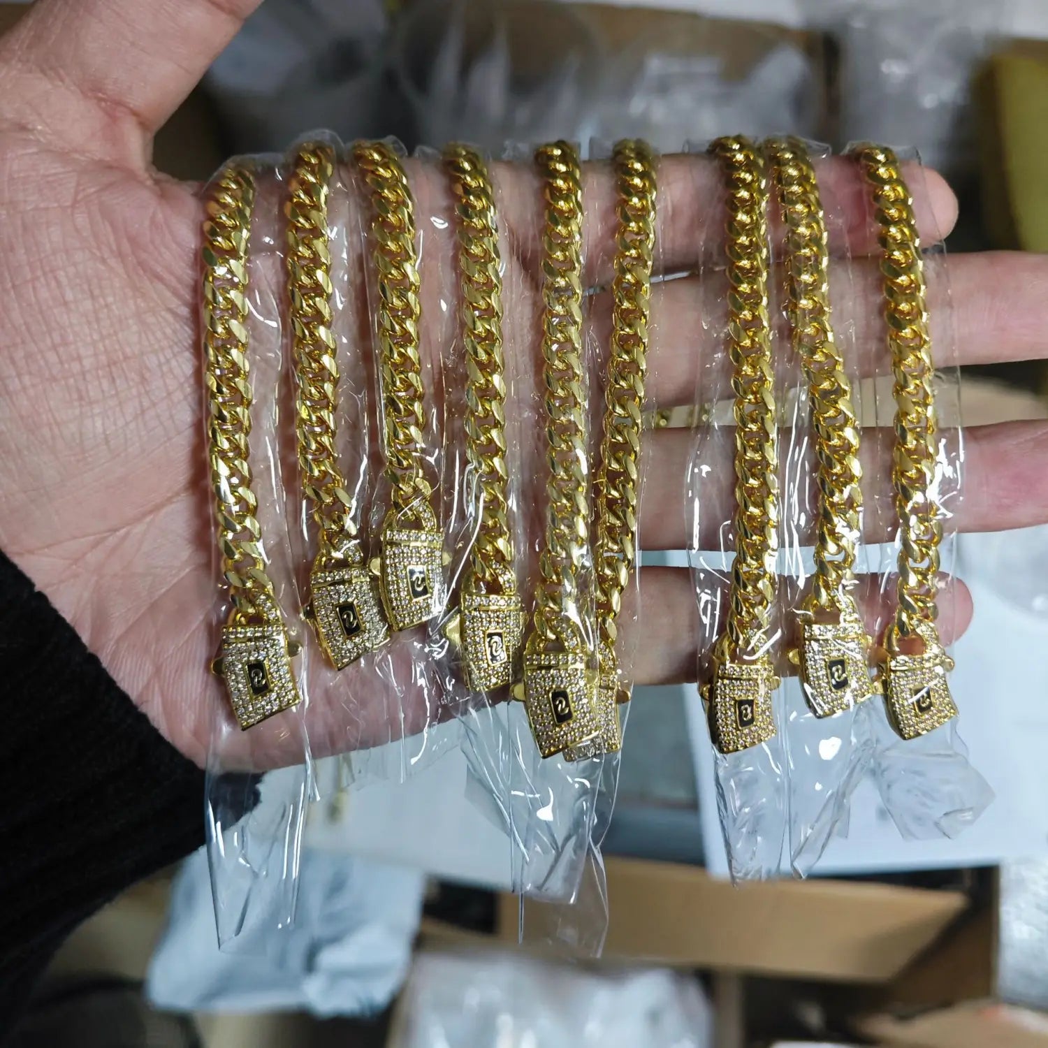 European And American Stainless Steel Cuban Link Bracelet For Men