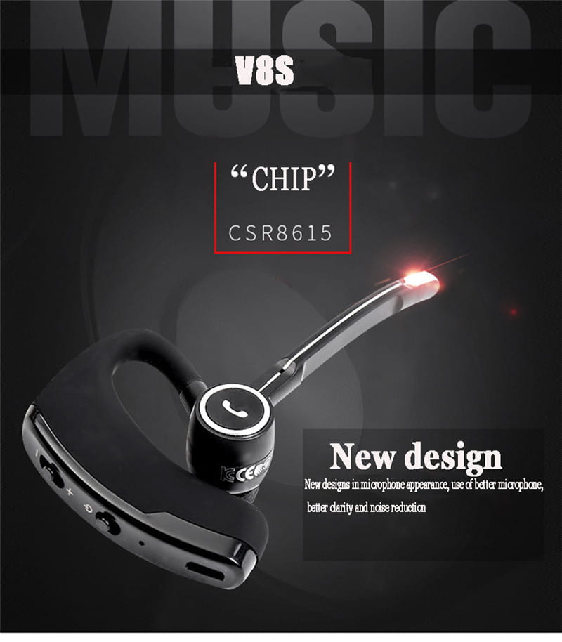 V8s V9 Ear-Mounted Business Headset Voice-Activated Voice Report Wireless Specializing In Unilateral Sports