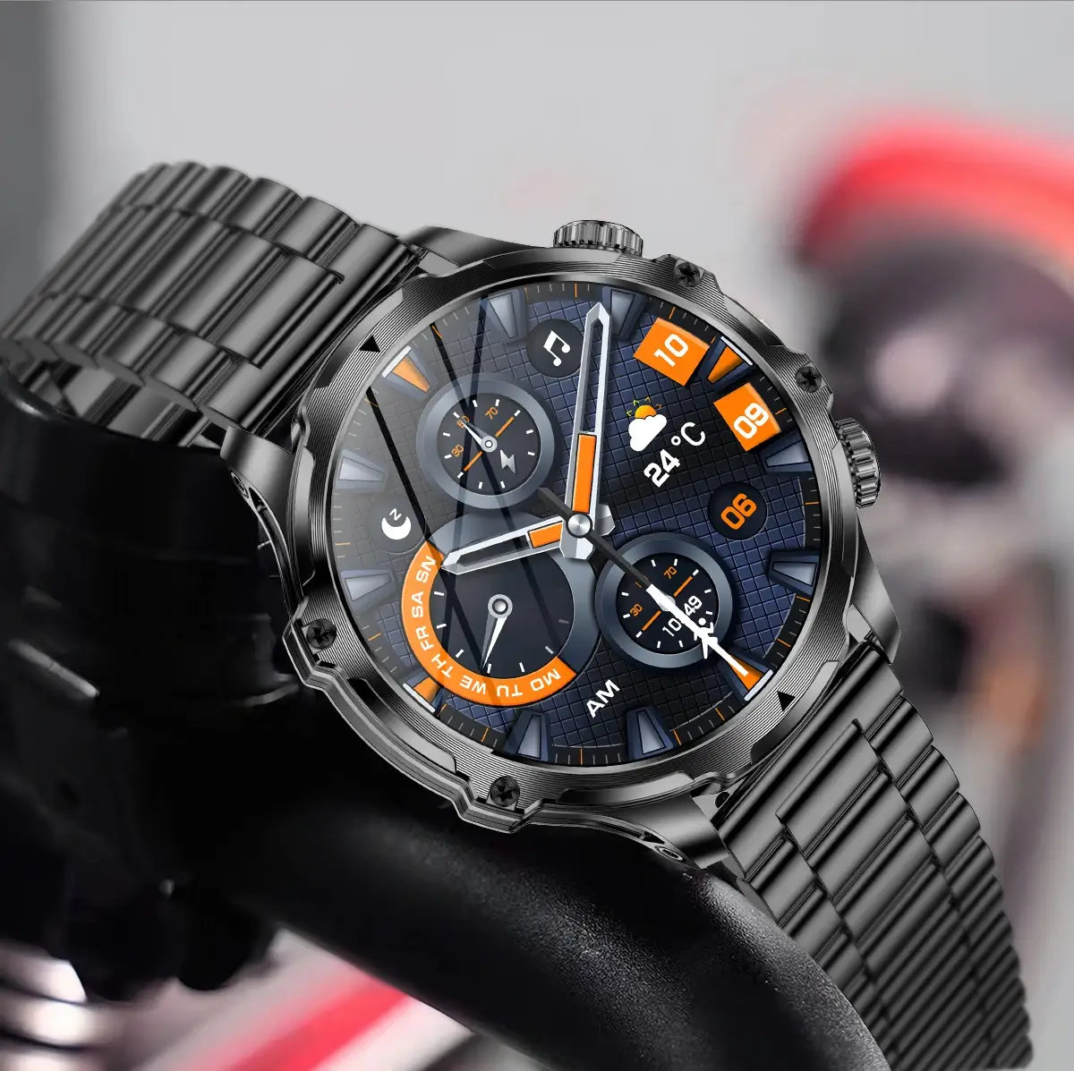 AK75 Smart Watch Flashlight Men Outdoors Sports Fitness Tracker 700mah Large Battery BT Calling LED Light Smartwatch