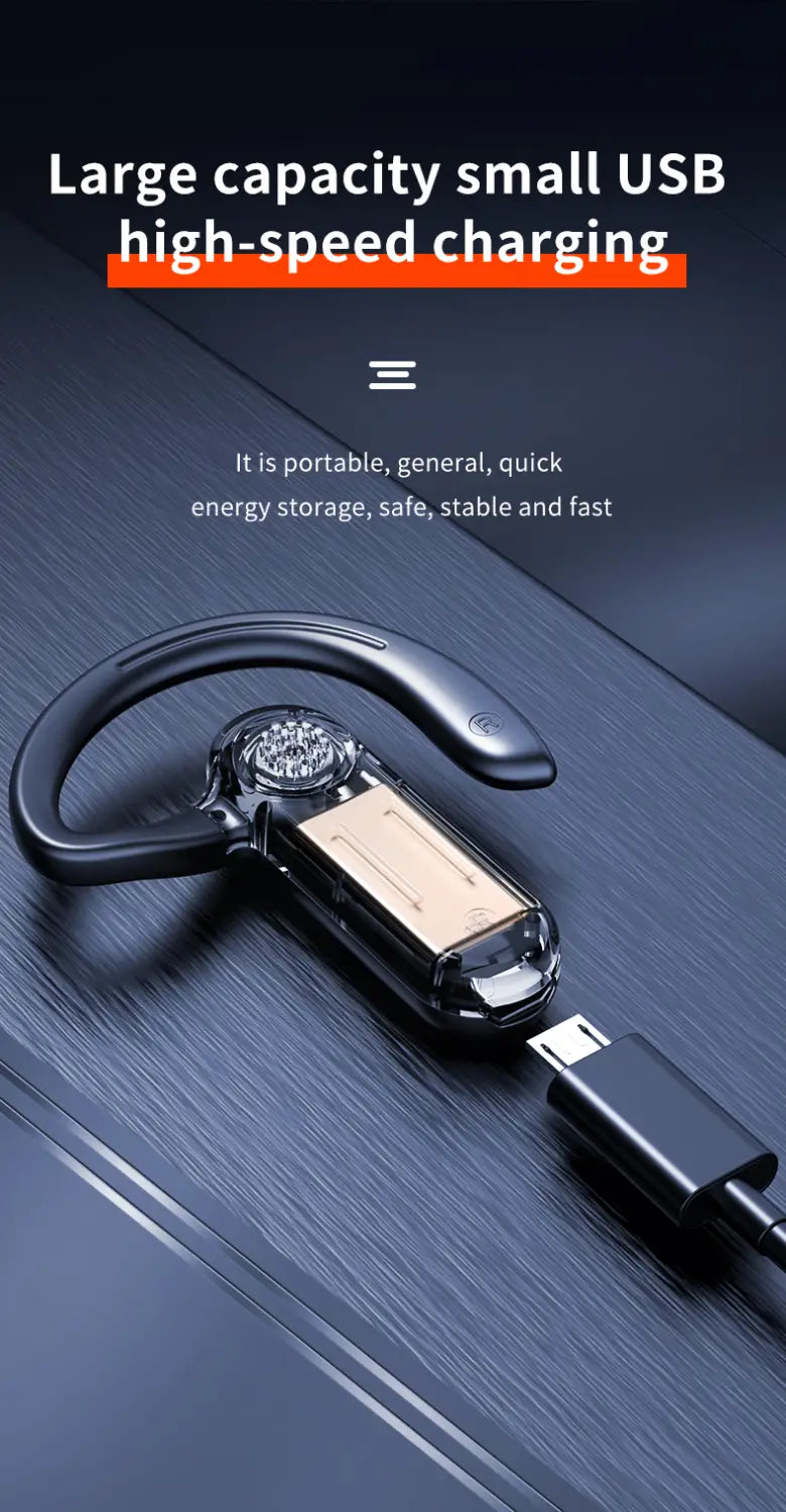 V28 Bluetooth Headset New Bone Conduction Concept Without Ear-Hook Digital Display Power Single-Ear Voice Control