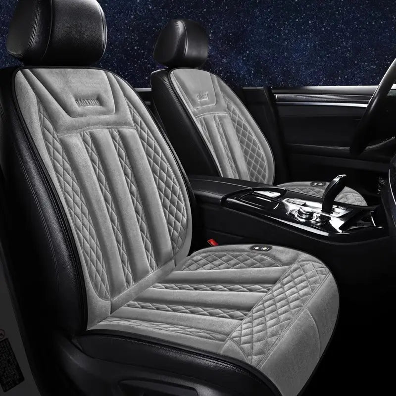 Car heated seat cushion winter single car electric heating modified plush 12V24V warm