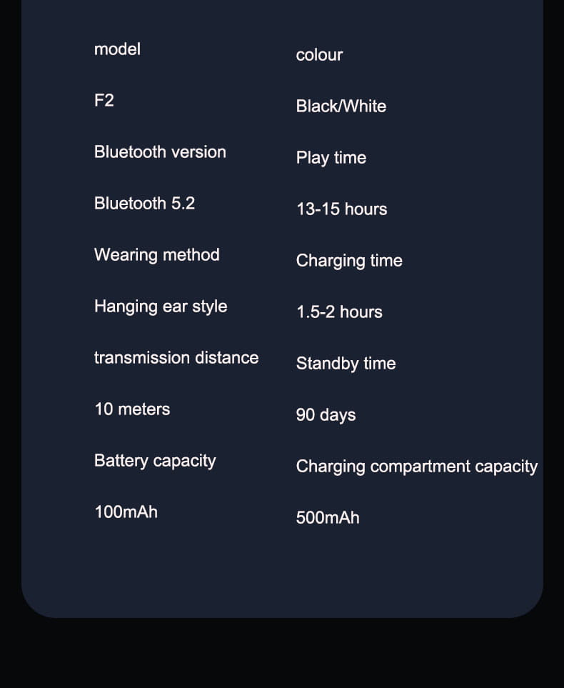 F2 Open ANC Call Noise Reduction TWS Bluetooth Earphones Wireless Sports Music Hanging Ear