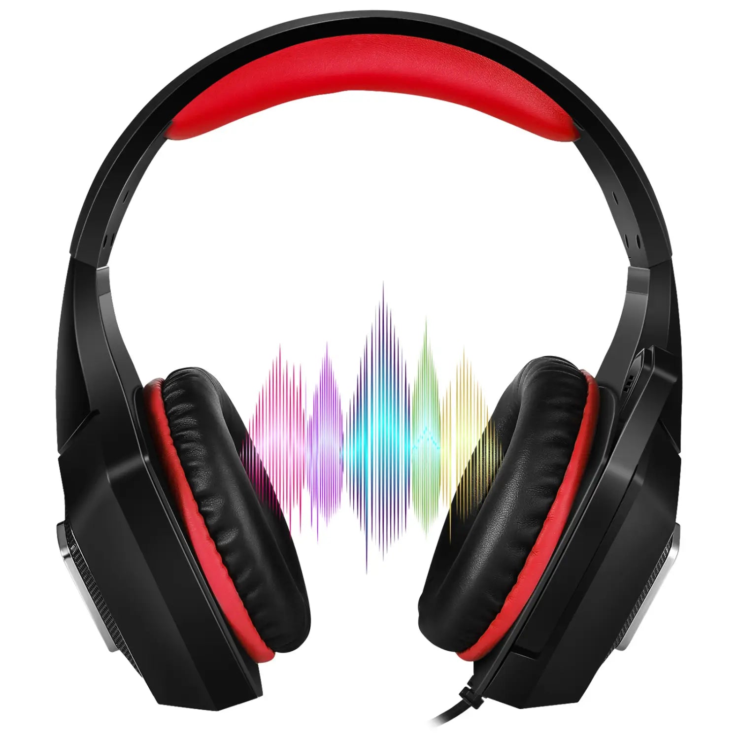 Head mounted gaming headphones colorful RGB wired computer game controller