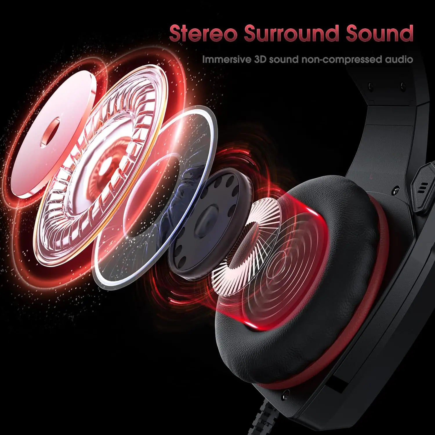 Head mounted gaming headphones colorful RGB wired computer game controller