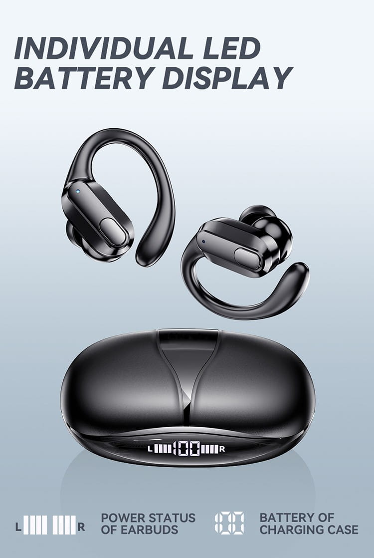 XT80 over the ear wireless Bluetooth earphones with ultra long battery life sports noise reduction TWS