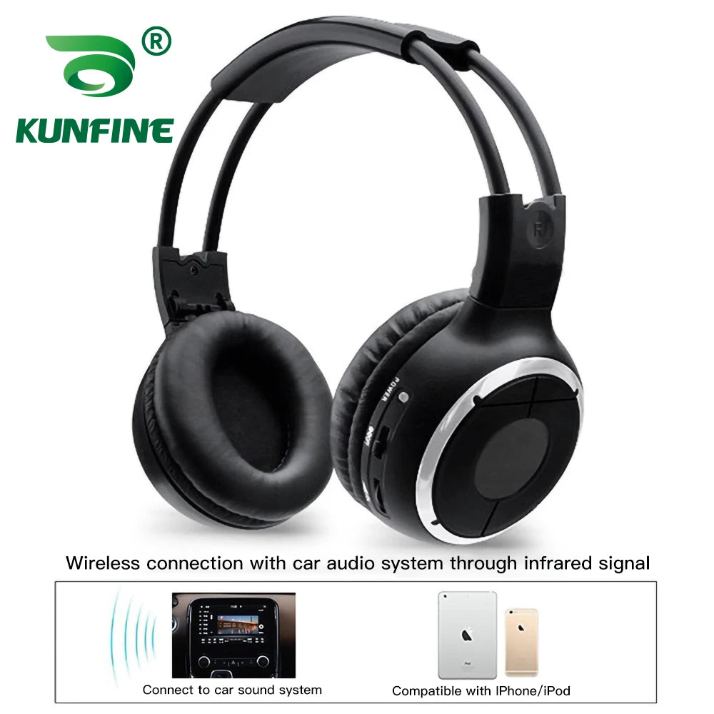 Universal Wireless Infrared IR Headphones For Ipad MP3 Earphon Car Stereo Radio Auto Roof Monitor Headset Dual Channel