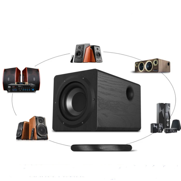 100W Wooden Desktop Passive Heavy Duty Subwoofer 6.5 Inch Horn Caixa De Som Need To Match Home Amp Or Powered Speakers