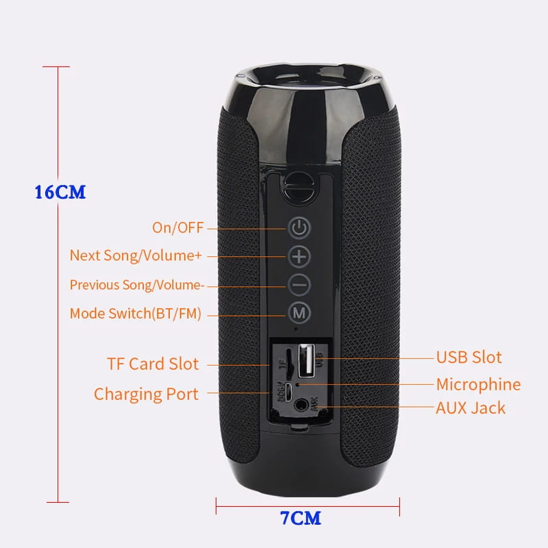 Outdoor Bluetooth-compatiple Speaker Portable Bass Stereo Wireless Column Computer Support FM Waterproof Speakers
