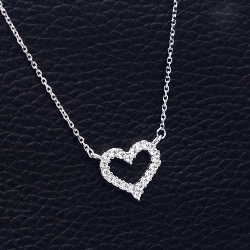 DXJEL Republic Dropship Suppliers 100% 925 Sterling Silver Love Heart Necklaces for Women Vip Link Dropshipping Center