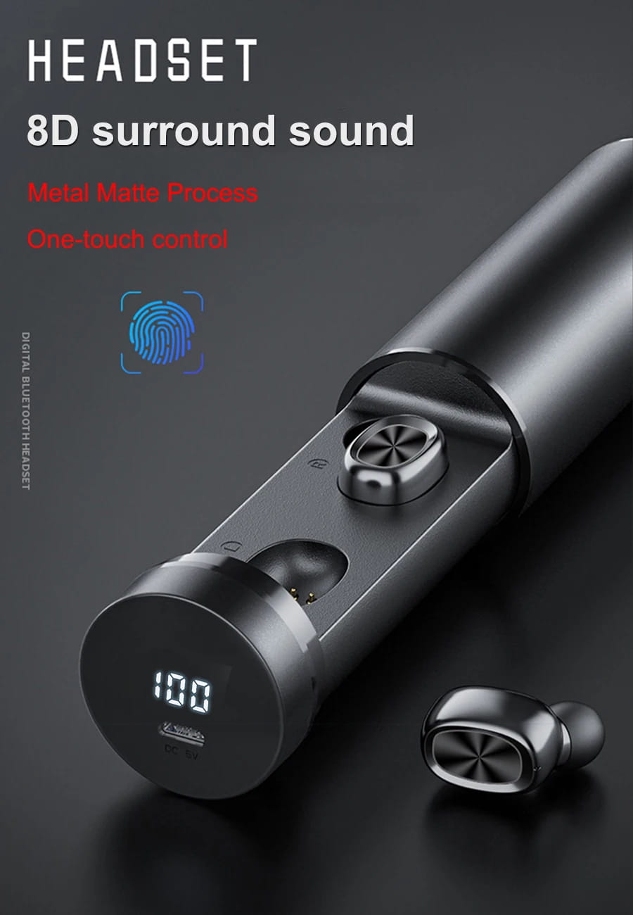B9 Bluetooth Earphone Metal Matte Wireless Headphones TWS 5.0 Touch Earphones 8D Stereo Earbuds Noise Cancelling Caller