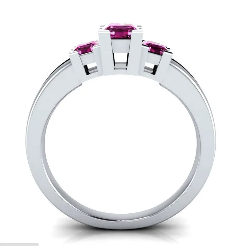 Classic Women Ring 925 Silver with Sapphire Emerald Amethyst Gemstone Jewelry Wedding Party Gifts size 6-10 wholesale