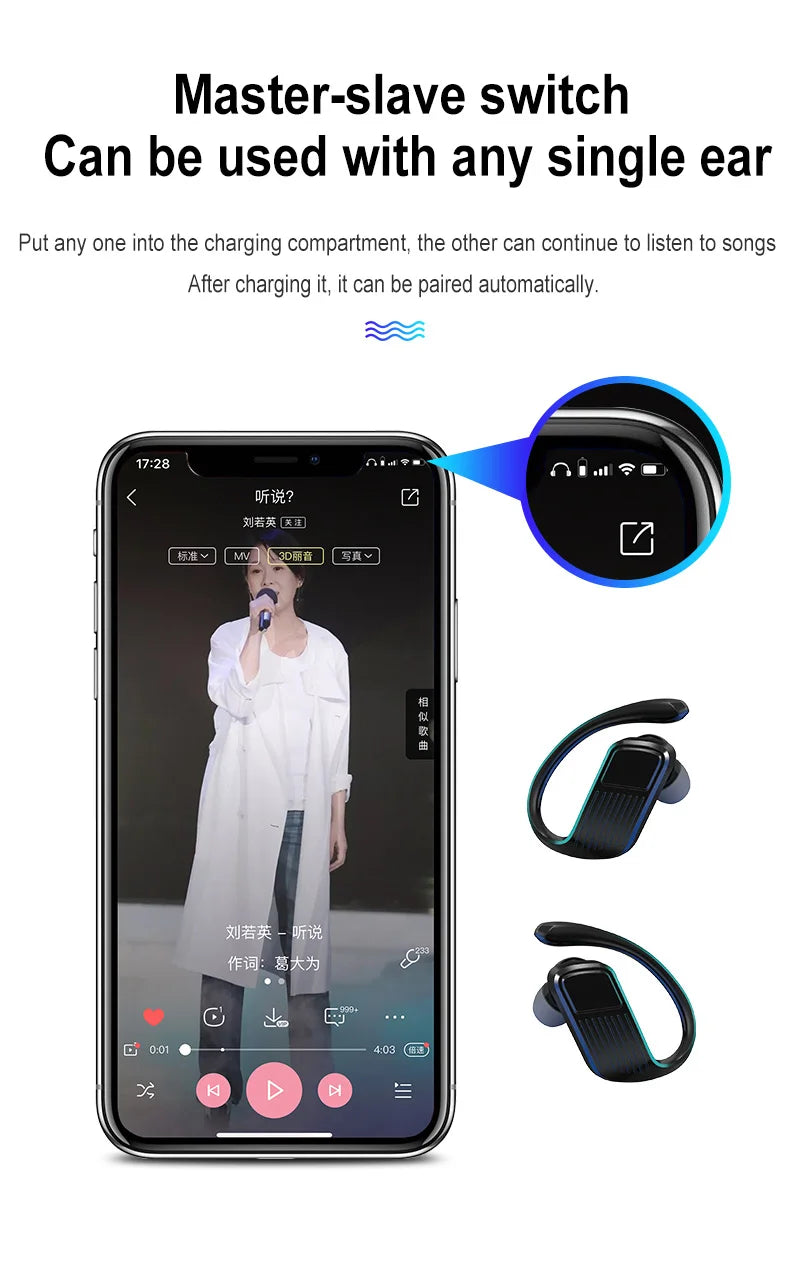 T11 Led Display Bluetooth Earphones TWS Wireless Sports headphones earburds Waterproof 8D Stereo Handsets with MIC