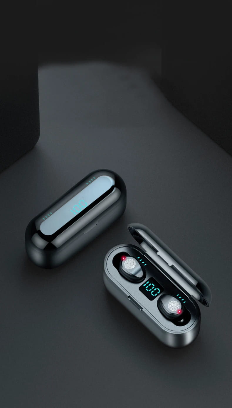 Wireless Earphone Bluetooth V5.0 F9 TWS Headphone LED Display With 2000mAh Power Bank Headset Microphone