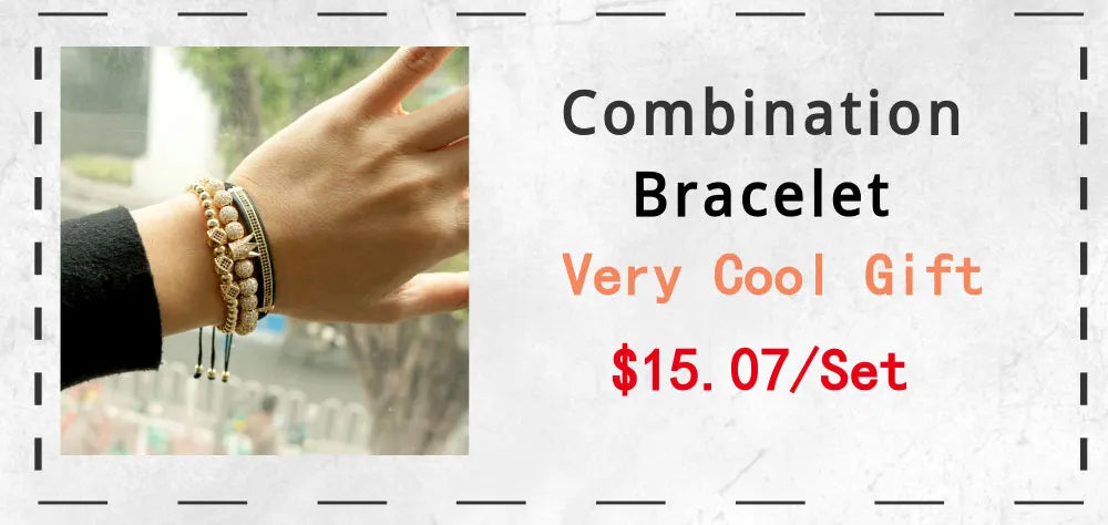 Men Bracelet jewelry 4pcs/set crown charms Macrame beads Bracelets Braiding Man Luxury Jewelry for women bracelet gift