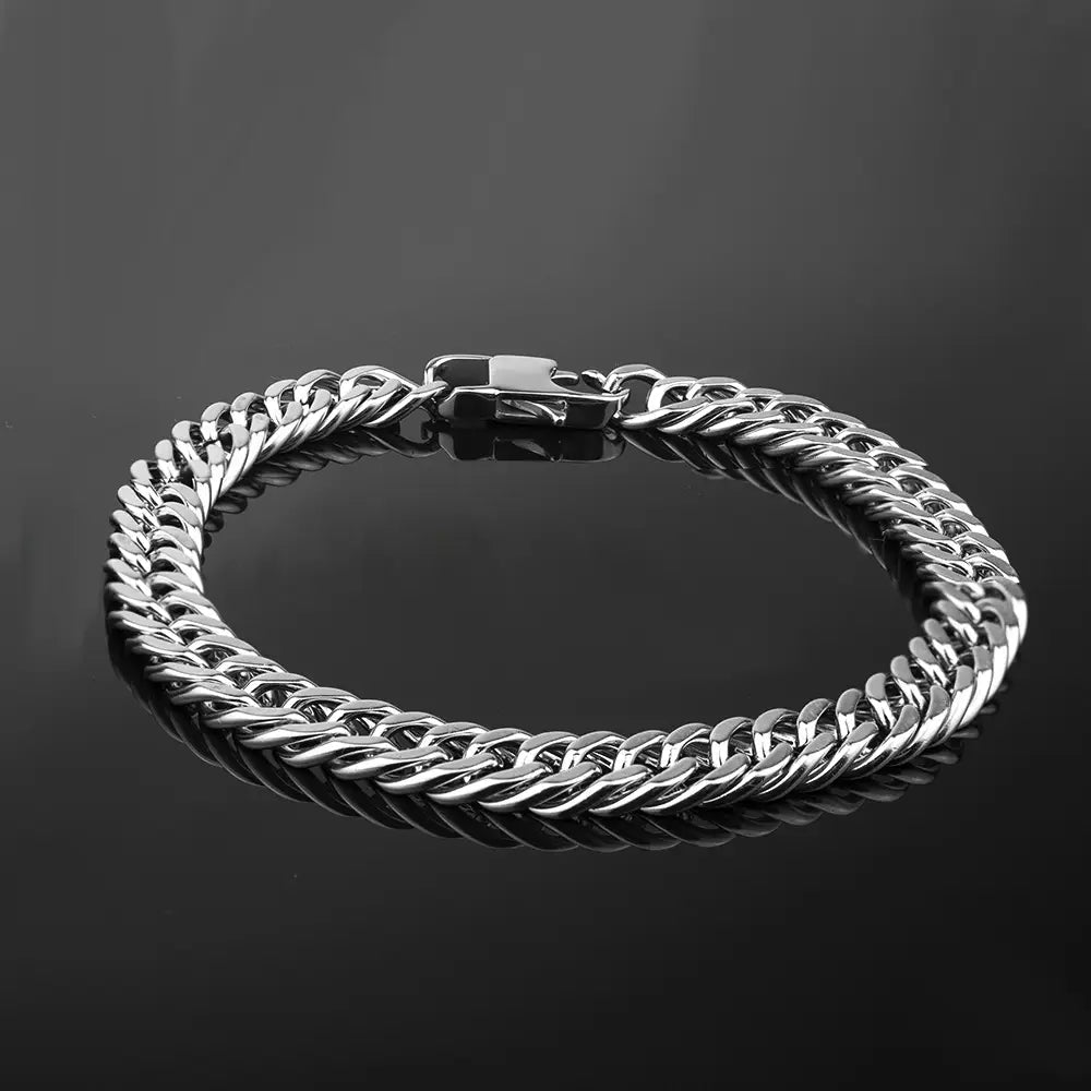 HNSP Punk 10MM Cuba Chain Bracelet For Men Male Stainless