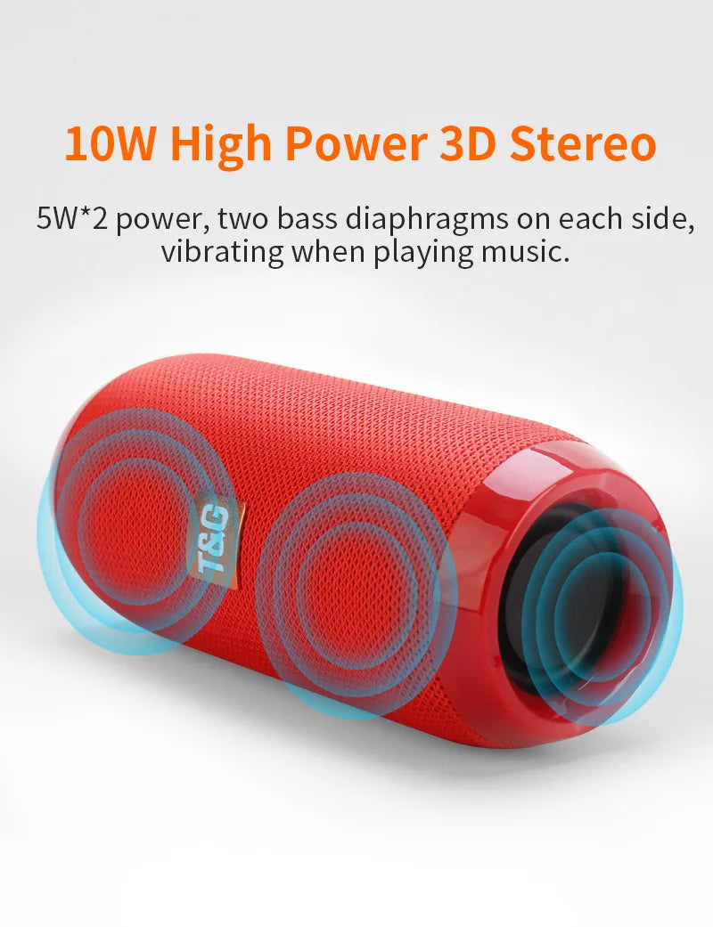 Portable Speaker Wireless Bluetooth-compatible Subwoofer Outdoor Waterproof Loudspeaker Stereo Surround Support FM