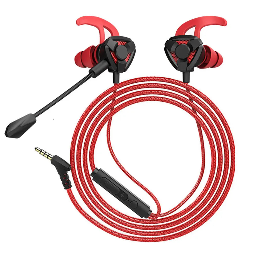 Portable Dynamic Noise Reduction In-Ear Wired Call Earphones Gaming Computer Earpiece With Dual Mic