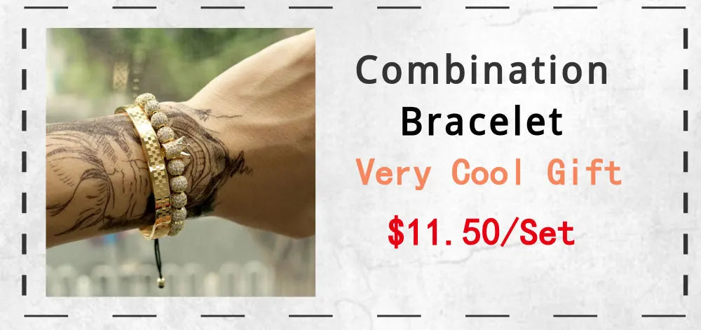 Men Bracelet jewelry 4pcs/set crown charms Macrame beads Bracelets Braiding Man Luxury Jewelry for women bracelet gift