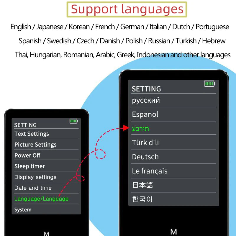 BTSMONE New Version MP3 Music Player Support Bluetooth with Loud Speaker and Built-in 16GB HiFi Portable Walkman
