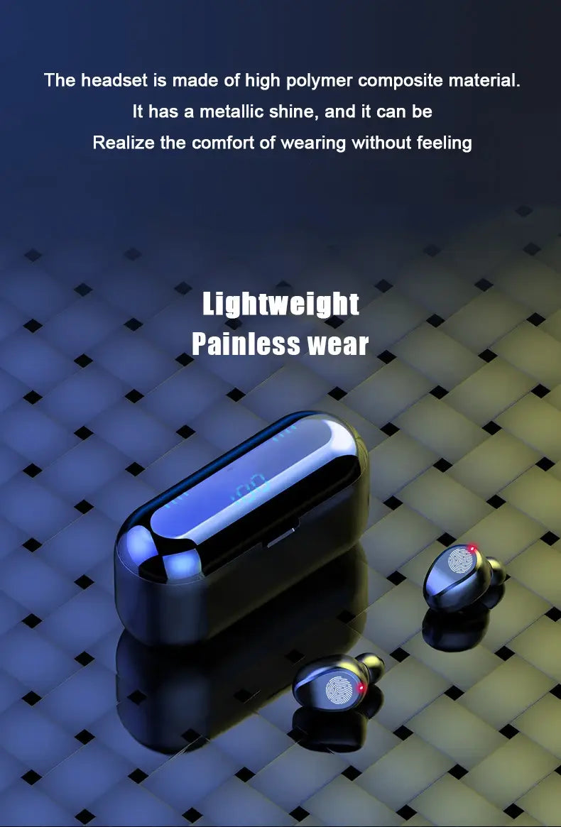 Wireless Earphone Bluetooth V5.0 F9 TWS Headphone LED Display With 2000mAh Power Bank Headset Microphone