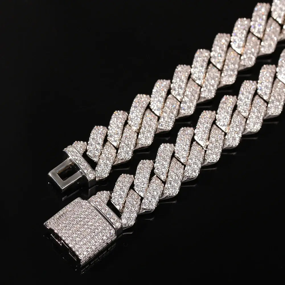 13mm Micro Pave Prong Cuban Chain Necklaces Fashion Hiphop Full Iced Out Cubic Zirconia Jewelry For Men Women