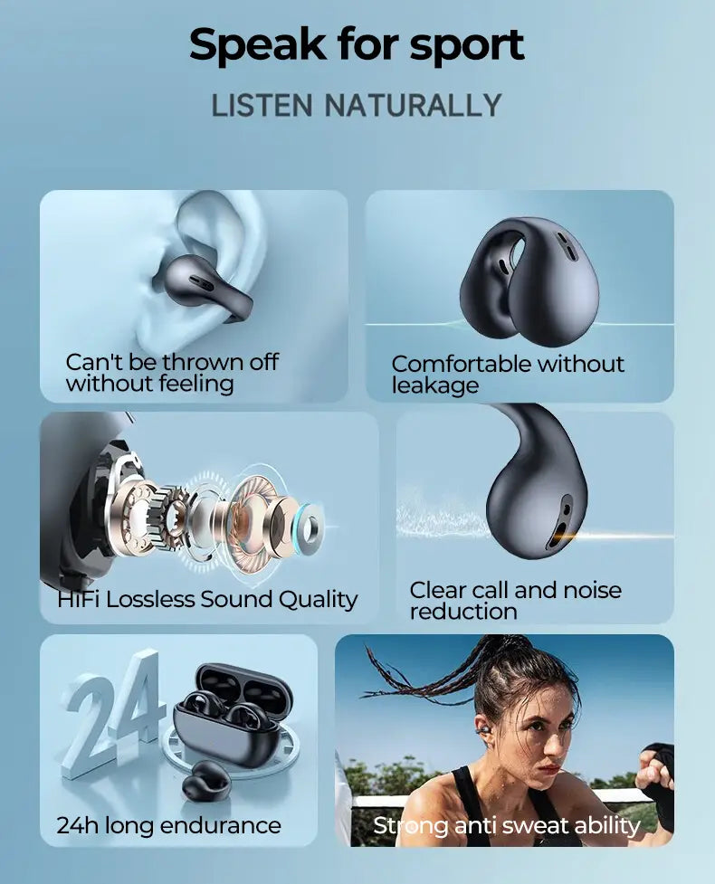 New i110 Sports Bluetooth Headset Bone Conduction Ear Clip Noise Reduction Does Not Reach The 5.3 Universal