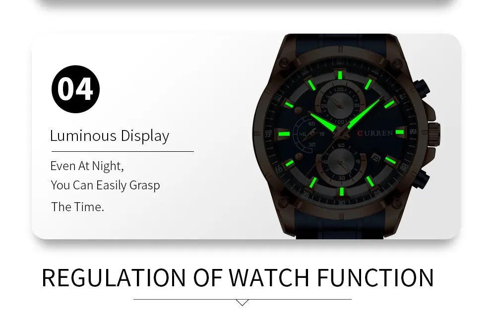 CURREN 8360 Men’s Waterproof Quartz Watch with Calendar