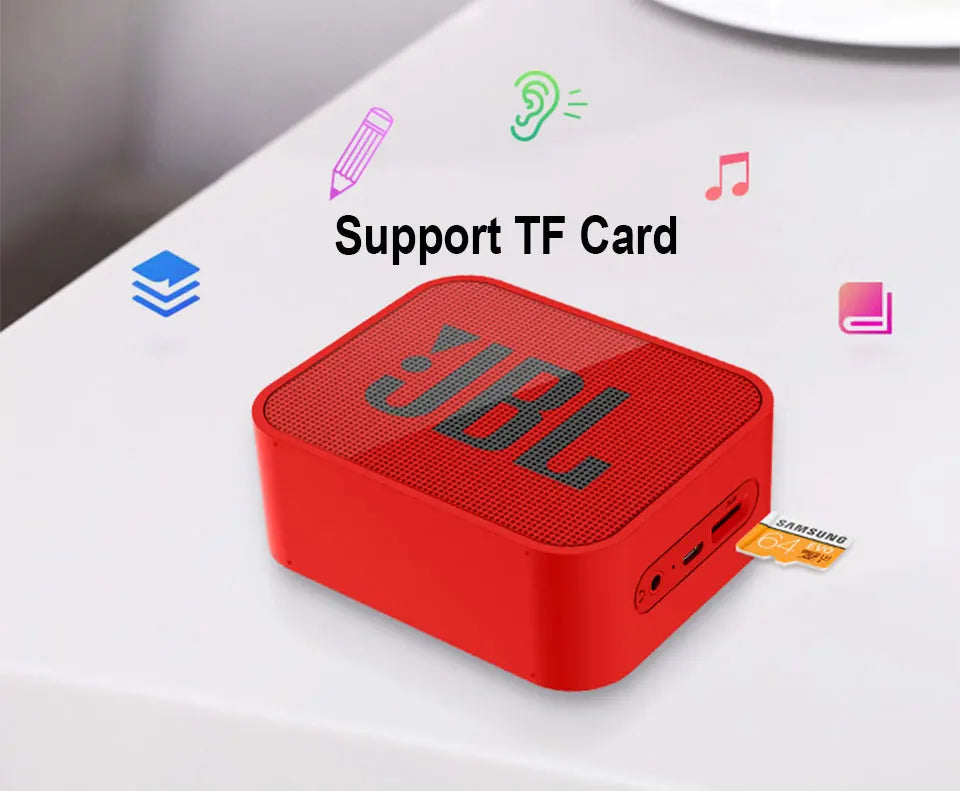 JBL GO Player Wireless Bluetooth Speaker Outdoor Portable Mini FM Radio TF Card Bass Sound Rechargeable Battery with Mic