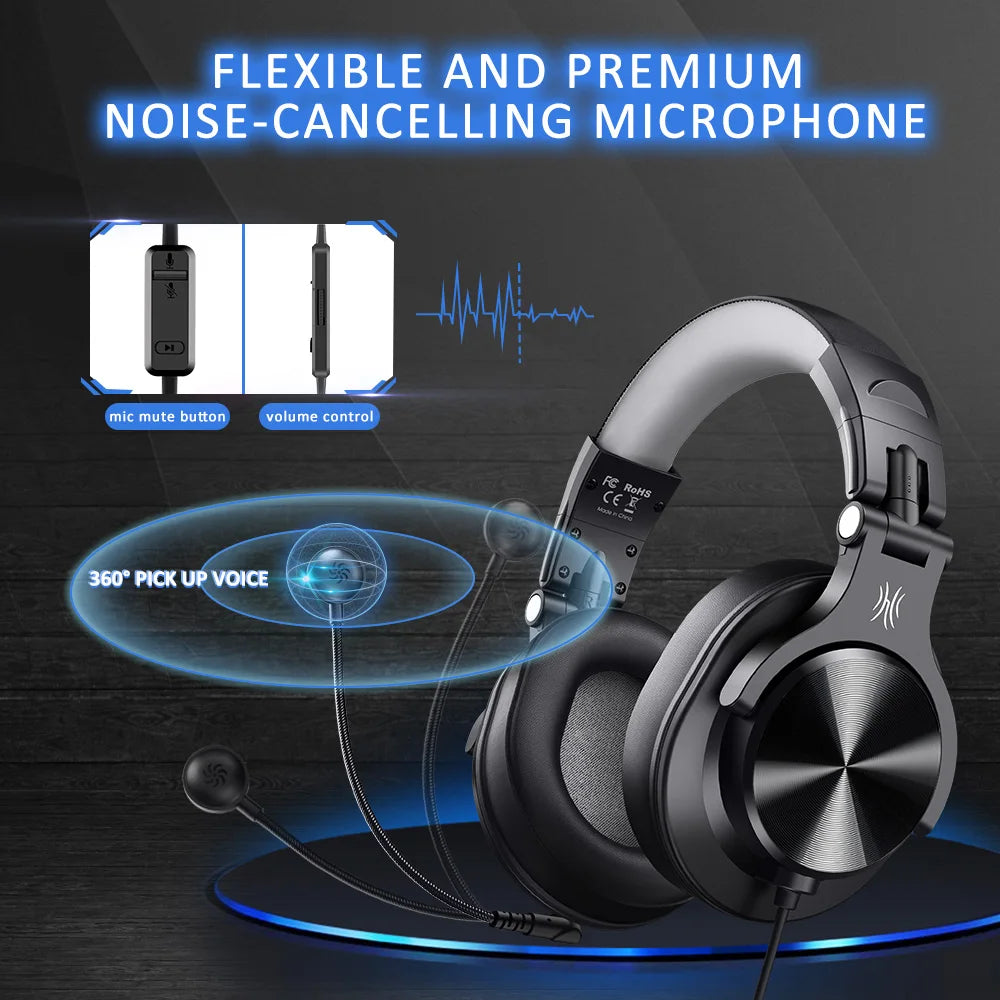 OneOdio Wired Gaming Headset with Detachable Microphone