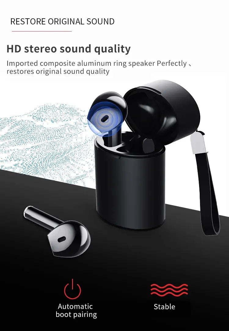X10 V5.0 Bluetooth Auto Pairing Stereo Bass Earphone Wireless Touch Earbuds Headset Portable Strap Charge Case