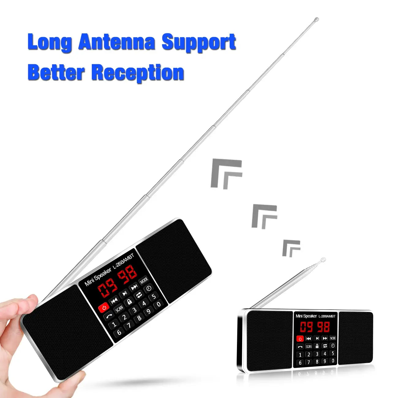 Lefon Digital Portable Radio AM FM Bluetooth Speaker Stereo MP3 Player TF/SD Card USB Drive Handsfree Call LED Display