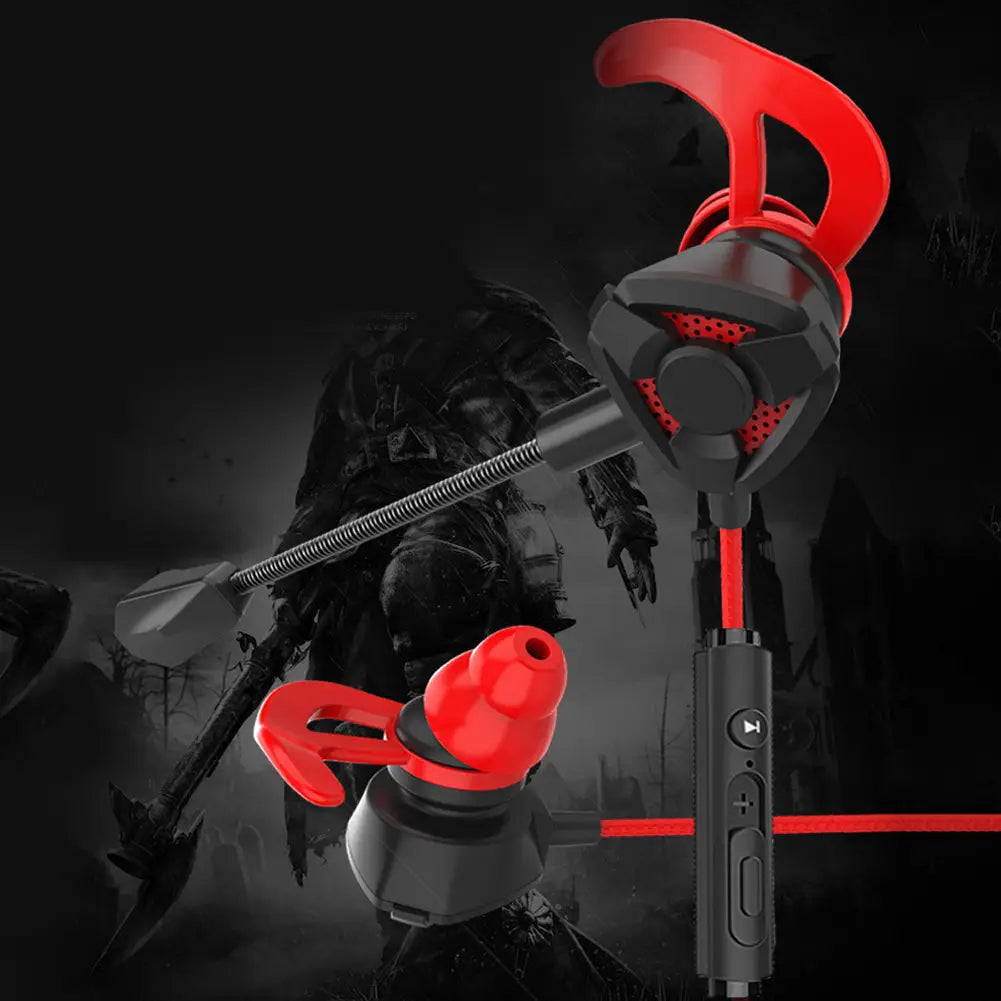 Portable Dynamic Noise Reduction In-Ear Wired Call Earphones Gaming Computer Earpiece With Dual Mic