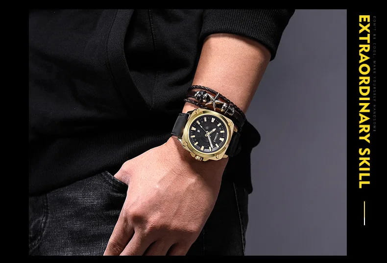 RUIMAS Men’s Quartz Watch - Leather Strap